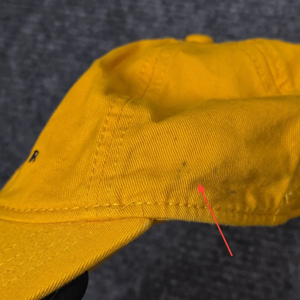 Tommy Hilfiger Embroidered Logo Dad Hat Mens One Size Yellow Cotton Baseball Cap